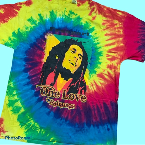 VINTAGE BOB MARLEY ONE LOVE DYE T-SHIRT (XL) - Picture 4 of 7